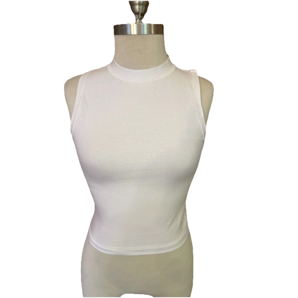 Yogalicious Airlite Melissa Crop Tank Top White Sz Small Yoga Gym Workout